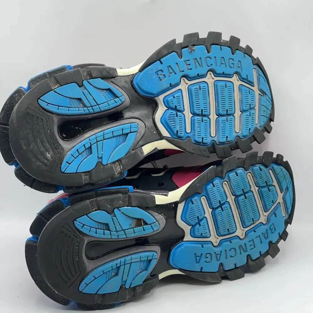 BALENCIAGA Track Runner Trainer Sneakers Pink Blue Sz 42 $958